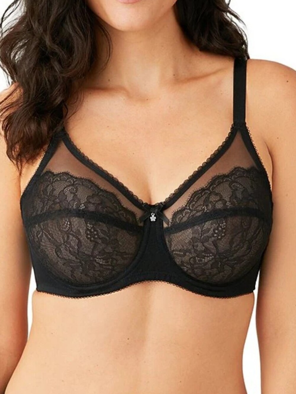 Wacoal Retro Chic Full Figure Underwire Bra Black Onyx Size 38J 855186